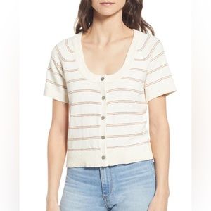 Madewell Linden Scoop Sweater Tee in Antique Cream/Faded Earth - Medium NWT